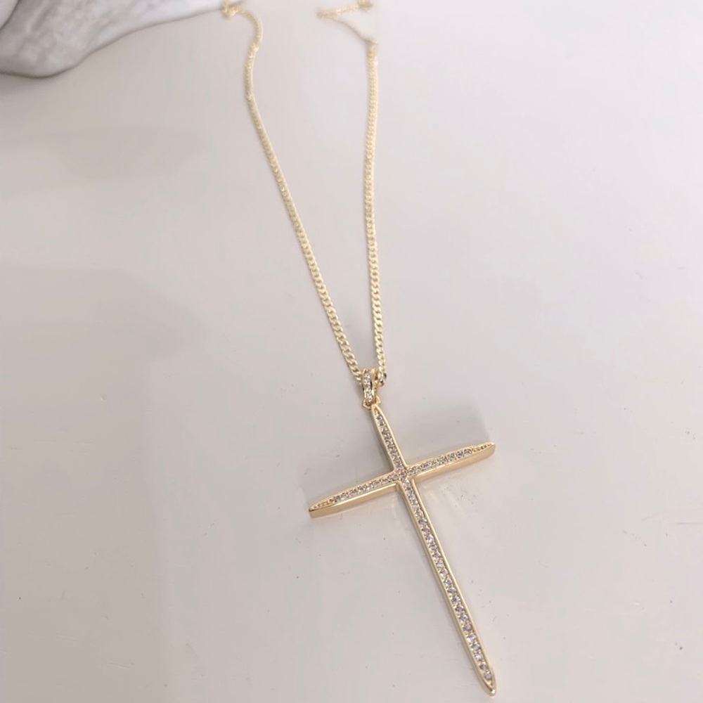 Large Cross Necklace | 14k Gold Filled - Picture 1 of 6